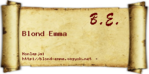 Blond Emma névjegykártya